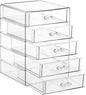 ELLDOO Rollerball Perfume Organizer with 5 Drawer, Clear Acrylic Perfume Storage Holder Beauty Scent Holder, Makeup Lipgloss Lipstick Display Case Office Supplies Box