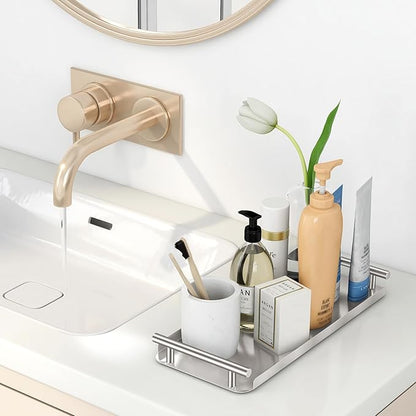 FEILERN Toilet Paper Basket,Toilet Paper Storage for Toilet Tank, Bathroom, Kitchen Counter (Silver)