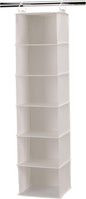 Household Essentials 311312 Hanging Closet Organizer | 6-Shelves | Natural Canvas