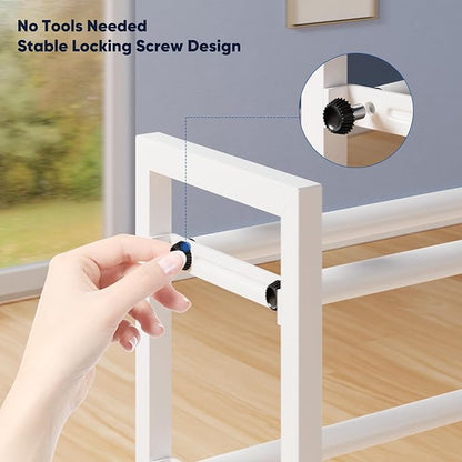 Abiglifty 3-Tier Expandable Shoe Rack,17"-33" Adjustable Shoe Rack for Closet,Metal Shoes Shelves for Front Door Entrance, Garage & Corridor, Free Standing Shoe Holders, Easy to Assemble,White