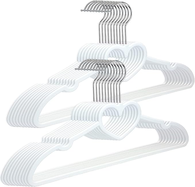 Plastic Hangers 20 Pack, Cute Clothes Hangers Ultra Thin Space Saving with 360 Degree Swivel Hook-Strong and Durable Adult for Dress, Shirts,Coats