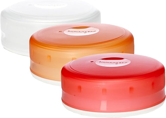 humangear GoTubb – Storage Containers for Snacks, Small Essentials and Travel Gear, Made from Food-Safe Materials, Clear/Orange/Red, Medium (3-pack)