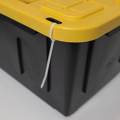 CX BLACK & YELLOW 27-Gallon Heavy Duty Storage Bins with Lids, Stackable Plastic Storage Bins with Weather-Resistant Design, Home Organization, 2 Pack (14.3H x 20.6W x 30.6D)