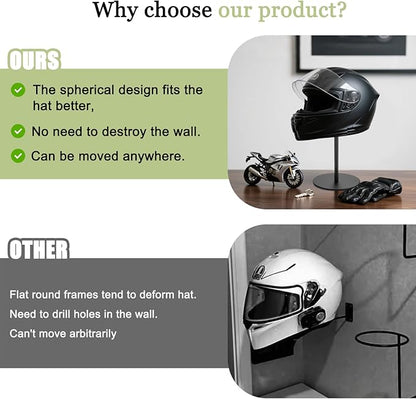 exquis Metal Hat Stand for Desk or Shelf, Hat Display Holder for Caps, Fedoras & Cowboy Hats, Stable Desktop Hat Rack, Black (1 Pack)