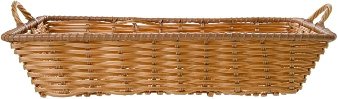 HUBERT Natural Color Storage Basket with Handles - 20"L x 13 1/2"W x 4"H