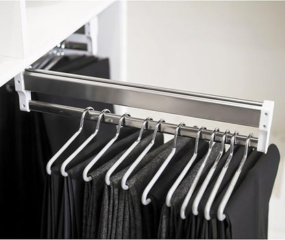 Pull Out Closet Rod Jeans Hangers for Closet Adjustable Heavy Duty Clothes Storage Hanger Closet Valet Rod Extending Rail Trousers Rack for Closet Retractable Closet Pull Out Rod (Color : 60cm-2 pc