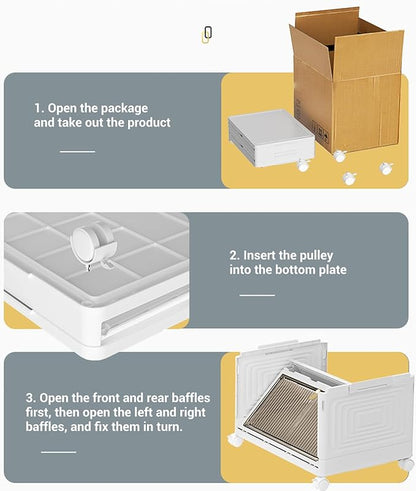 CHICIRIS Folding Shoes Storage Box 4 Layers Clear Large Capacity Shoe Rack PP Shoe Shelf Cabinet Spacing Saving for Home Sneaker, Boot, Storage
