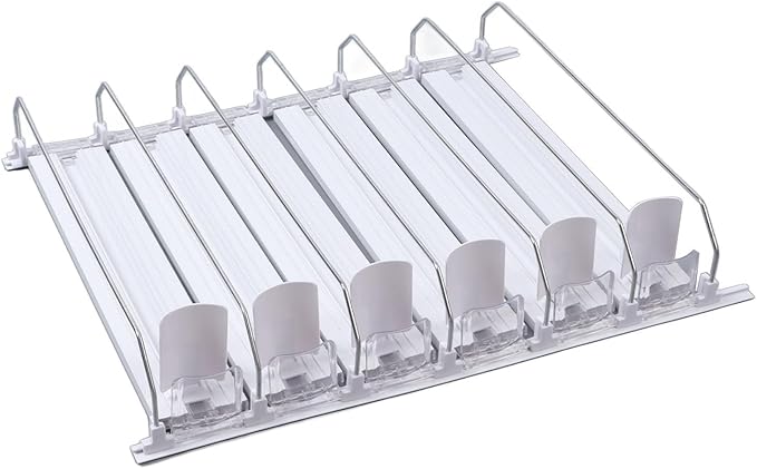 Refrigerator Automatic Pusher Glide, Soda Can Dispenser Easy to Install Width Adjustable White for Supermarkets (38cm)