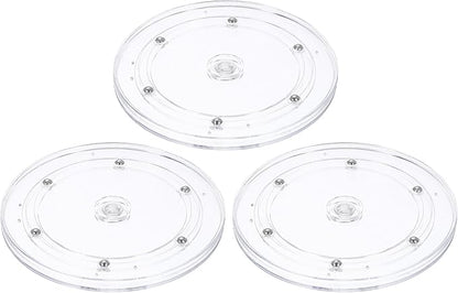 uxcell 3Pack Acrylic Lazy Susan Turntable, 7" Spinner Lazy Susan Turntable Organizer, Acrylic Ball Bearing Rotating Tray for Pantry Spice Rack Decorating, Clear