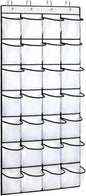 for 28 Pocket Over The Door Shoe Organizer Hanging Shoe Rack for Door Large Capac...