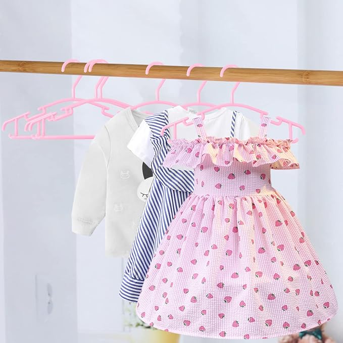 GoodtoU Baby Hangers Plastic - Kids Hanger Bulk Toddler Hangers 60 Pack Hanger for Toddler Children Pink