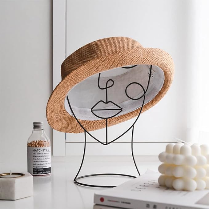 Metal Wire Statue Ladies Hat Rack Stand Hat Holder Hat Organizer, Housewarming Gifts for Home Desk Decorations(No Hat)