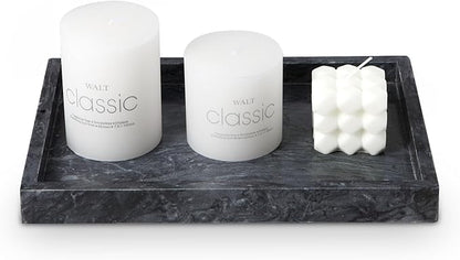 Natural Marble Tray for Bathroom - 12"x 8" x 1.2" Natural Marble Serving Tray, Elegant Marble Vanity Organizer for Bathroom, Kitchen, and Home Décor