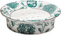 Floral Decorative Self Draining Soap Dish, Double-Layer Round Soap Tray, Vintage Ceramic Soap Dish (Style D)