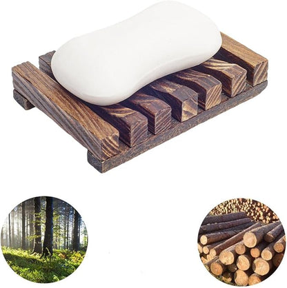 6 Pieces Wooden Soap Dish, Self Draining Soap Dish Holder Natural Drain Soap Saver, Soap Tray for Shower Used for Bathroom, Kitchen