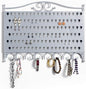 Mango Steam Wall Mounted Closet/Wardrobe Display Hanger Organizer for Jewelry & Earrings With Hooks for Necklaces, Bracelets, Accessories - Silver