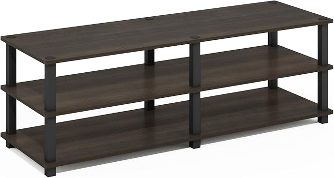 Furinno 14038DBR/BK TST No Tools 3-Tier Wide Shoe Storage Rack, Dark Brown/Black 47 Inch