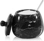 Black Marble Salt Cellar – 4.5 Inch Salt Container, Salt Jar, Salt Dish, Salt Holder, Spice Jar, Sugar Bowl, Celtic Salt, Table Salt Storage for Kitchen Countertop