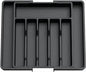 YWHWXB Silverware Drawer Organizer,Expandable Utensil Tray,Large Kitchen Drawer Organizer,Adjustable Plastic Flatware Organizer for Flatware Cutlery Spoon Knives Drawer Storage Organization (Black)