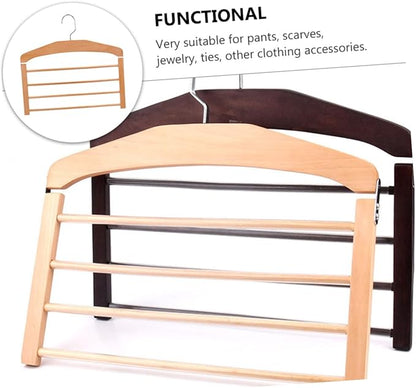 Multifunctional Non Wooden Clothes Hanger for Pants and Skirts Natural Finish Ideal for Closet Organization and Drying Space Saving Design