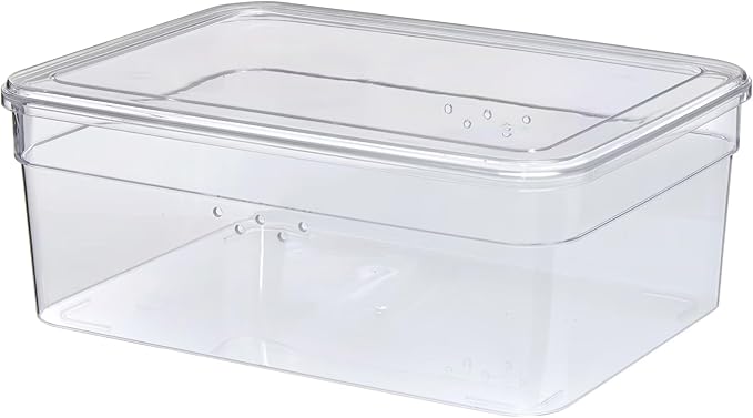 Extra Wide Plastic Storage Box with Hinged Lid, Dark Gray, 21.75 x 15.38 x 12.5 Inches, Industrial Style, Water Resistant, Rectangular Container for Industrial Storage