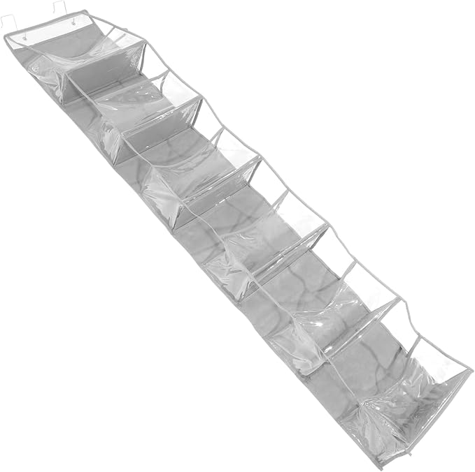 Over the Door Storage Organizer with Clear Pockets Hanging Storage Pouch for Shoes Bags Space Saving for Home Organization and Decluttering