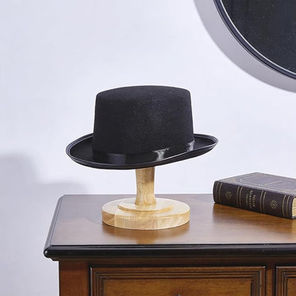 Cowboy Hat Stand Vintage Dome Dock Tabletop Hat Rack Holder Rustic Helmet Display Stand for Caps Wigs Helmet Cap Organizer Display Riser Decor for Home Desktop Shelf (Blanched Almond)
