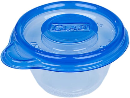 Glad GladWare Mini Round Food Storage Containers with Lids, Small BPA Free Reusable Plastic Snack Containers with Lock Tight Seal for Lunch, Portion Control, and On the Go, 4 Oz, 8 Count - 12 Pack