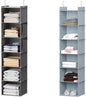 YOUDENOVA Hanging Closet Organizer and Storage, 6-Shelf Closet Hanging Storage Shelves, Grey