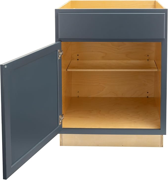 Quicklock RTA (Ready-to-Assemble) | Base Kitchen Cabinets - Shaker Style | Made in America (Needlepoint Navy, 24" Wx34.5 Hx24 D Base)