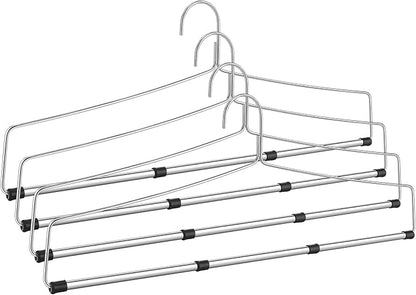 Cinnvoice 4 Pcs Bedspread Drapery Hangers 22 Inch Metal Linen Hanger Heavy Duty Blanket Tablecloth Hangers with Anti Slip Rubber Sleeve for Heavy Items, Silver