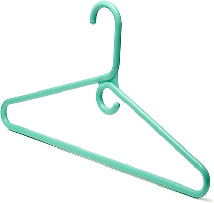 DEILSY™ Aqua Heavy Duty Hangers with Hooks for Scarves & Belts – Thick and Strong Clothes Hangers for Shirts, Jackets, Pants, and Dresses – Space-Saving Plastic Hangers – Pack of 30