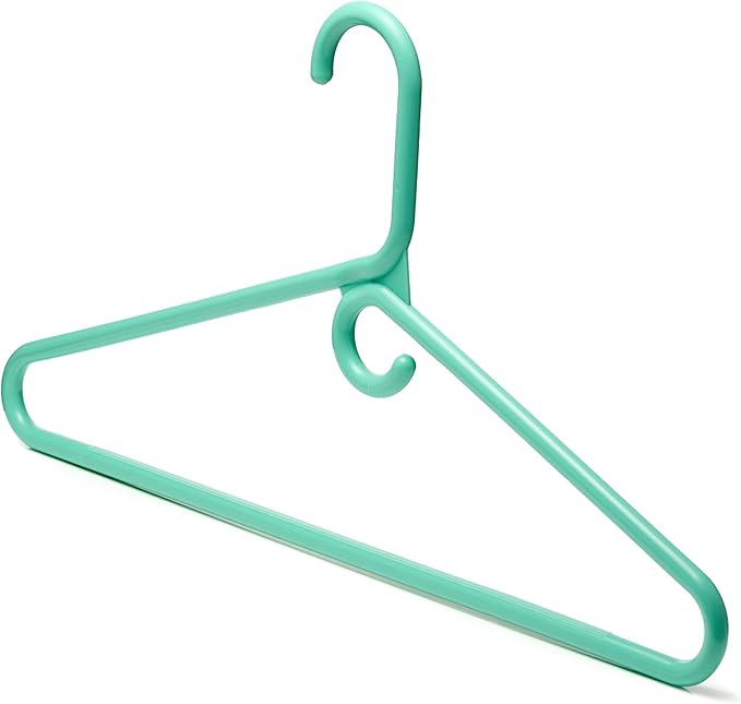 DEILSY™ Aqua Heavy Duty Hangers with Hooks for Scarves & Belts – Thick and Strong Clothes Hangers for Shirts, Jackets, Pants, and Dresses – Space-Saving Plastic Hangers – Pack of 50