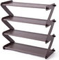 4 Tier Foldable Shoe Rack Organizer Free Standing Shoe Rack for Closet Front Door Living Room Entryway, Simple Installation (Coffee)