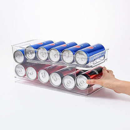 OnDisplay FIFO Gravity Auto-Feed Refrigerator Soda/Beer Can Organizer - Stores Up to 12 Cans in Fridge - BPA Free Food-Grade Storage Solution for Standard and Tall Cans