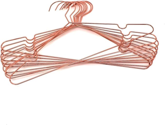 30Pack Koobay 13" Children Rose Copper Gold Shiny Metal Wire Top Clothes Hangers for Shirts Coat Storage & Display
