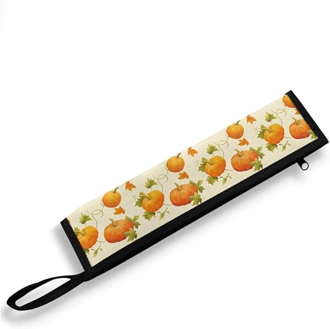 Harvest Pumpkins Print Reusable Travel Tableware Carrying Bag Storage Case Cutlery Flatware Organziers for Straw Spoon Fork Chopsticks Portable Utensil Holder