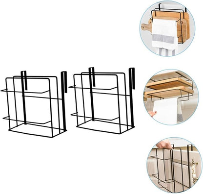 PRETYZOOM Door Organizer Rack Set 2Pcs Cabinet Door Storage Solution Iron Towel and Cutting Board Holder Space-Saving Kitchen Organizer for Small Spaces