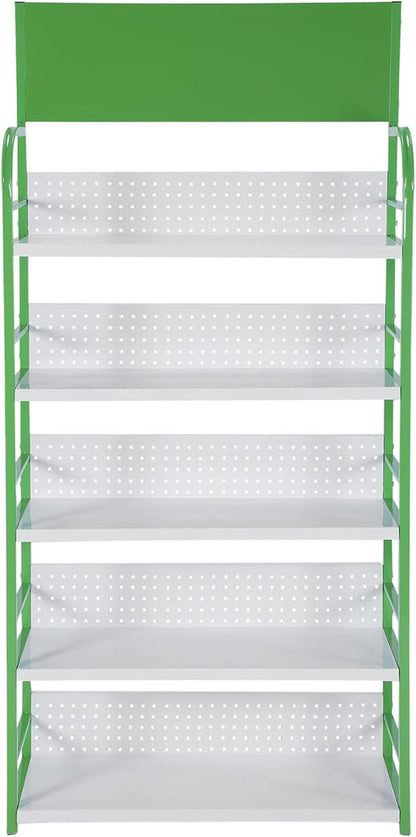 5 Tier Supermarket Large Sample Display Shelf with Signboard Metal Retail Candy Display Rack for Kitchen Office and Convenience Store