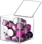 Coffee Pod Holder with Lid, 5 x 5 inch Acrylic Storage Box for Nespresso VertuoLine Capsule K Cup Kcup Holder Coffee Pod Tea Bag Candy Storage Organizer Container
