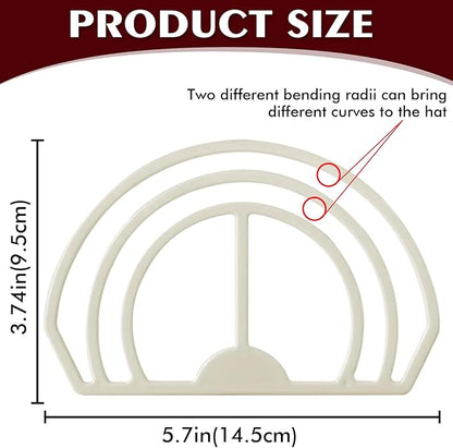 Cap Brim Bender 4PCS Baseball Hat Curving, Hat Shaper for Fitted Hats, Trucker Cap, Flat Brim, Perfect Curve Bender,Accessories for Women and Men (White)