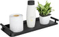FEILERN Toilet Paper Basket, Stainless Steel Toilet Tank Tray with Handle for Organizing - Toilet Paper Basket Storage for Toilet Tank, Bathroom, Kitchen Counter (Black)