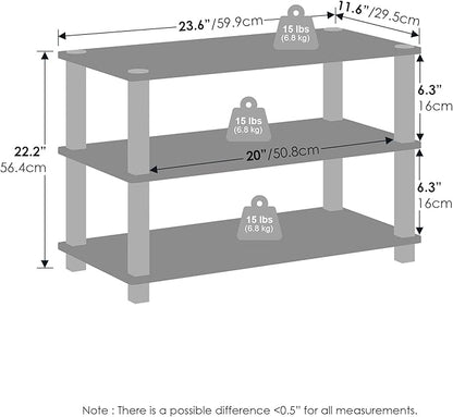 Furinno Turn-S-Tube Set of 2 Shoe Rack, 3-Tier Shoe Organizer, Stackable Shoe Storage with Multipurpose, 11.6 x 23.6 x 22.2, for Closet Entryway, Office, Garage, Amber Pine