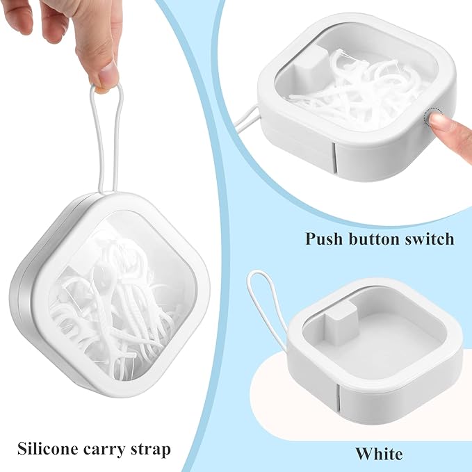 Kathfly 6 Pcs Hair Tie Organizer, Portable Bobby Pin Holder, Stackable Hair Accessories Holder for Travel, Cotton Swabs Dispenser, Jewelry Organizer Box(White)