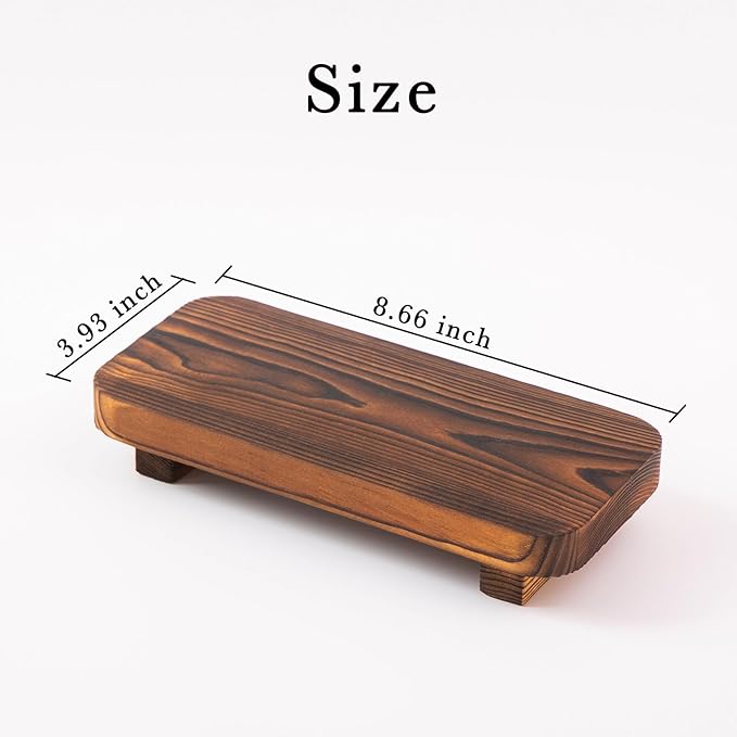 FLYIEE Wood Risers for Decor Display, Bathroom Counter Sink Decor, Dish Soap Tray Wood Tray for Kitchen Counter, Small Wooden Soap Stand, Wood Soap Pedestal, Soap Dispenser Stand Modern Farmhouse