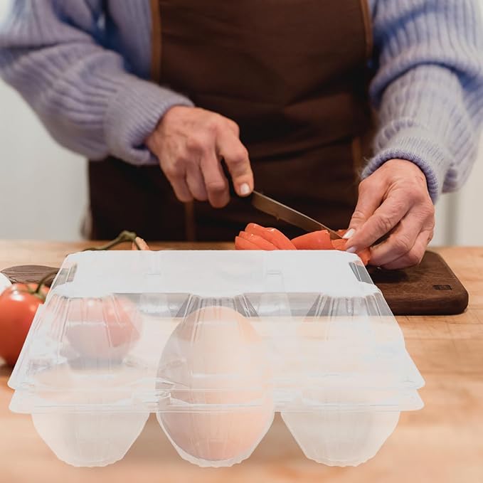 DOITOOL 6 Pcs Goose Egg Cartons 6 Count Plastic Duck Egg Cartons Bulk Empty Containers for Refrigerator Chicken Farm Markets Display