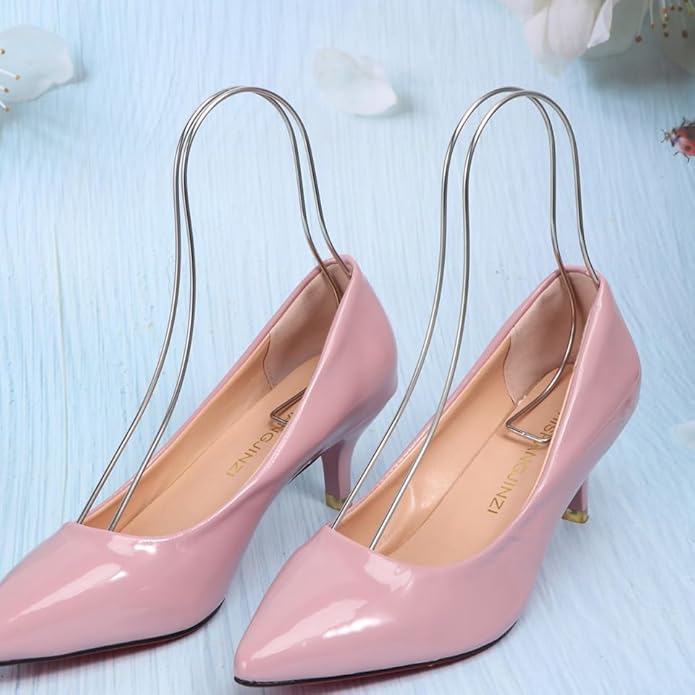 Holibanna 2PCS Metal Sandal Shoes Display Stainless Supports Shaper Forms Inserts Display Rack High Heel Support
