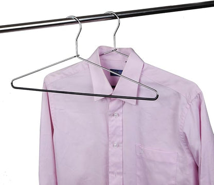 10 Metal Hangers Quality Heavy Duty Metal Coat Hangers with Non-Slip Rubber Coating for Pants (10)