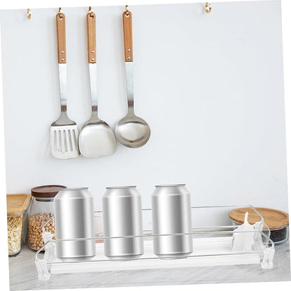 SHOWERORO Push Drink Dispenser Organizer Sliding Beverage Storage for Fridge Holds Cans and Bottles and Materials for Supermarkets and Home Use