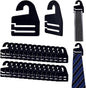 AHANDMAKER 30Pcs Black Tie Hanger, Necktie Holder Organizer for Retail Display Closet Storage Space Saving Plastic Neck Tie Hook Hangers for Men Women Ties Belts Scarves, 2.1x2.6 Inches